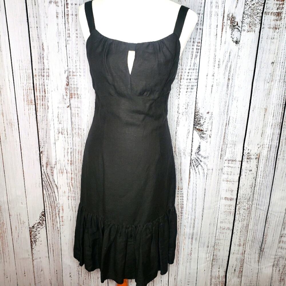 EUC MICHAEL by Michael Kors Linen LBD midi-dress